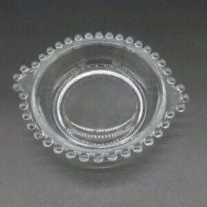 Imperial Clear Glass Candlewick Handled Berry Fruit or Sauce Bowl Vintage